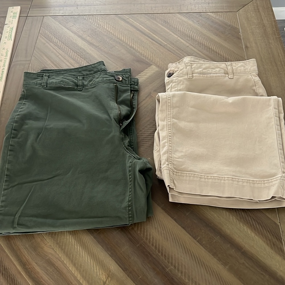 2 Cropped wide leg khakis